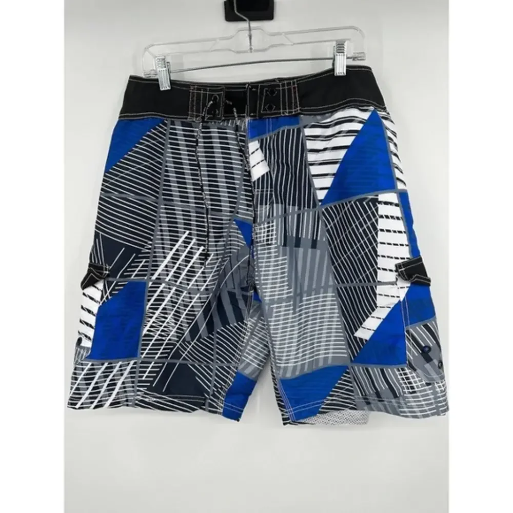 MOLOKAI Surf Co.‎ Board Shorts Lined hook and loop Blue white 40